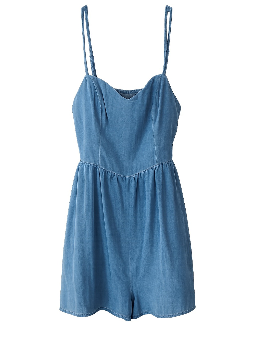 Old Navy Blue Chambray Romper with Spaghetti Straps